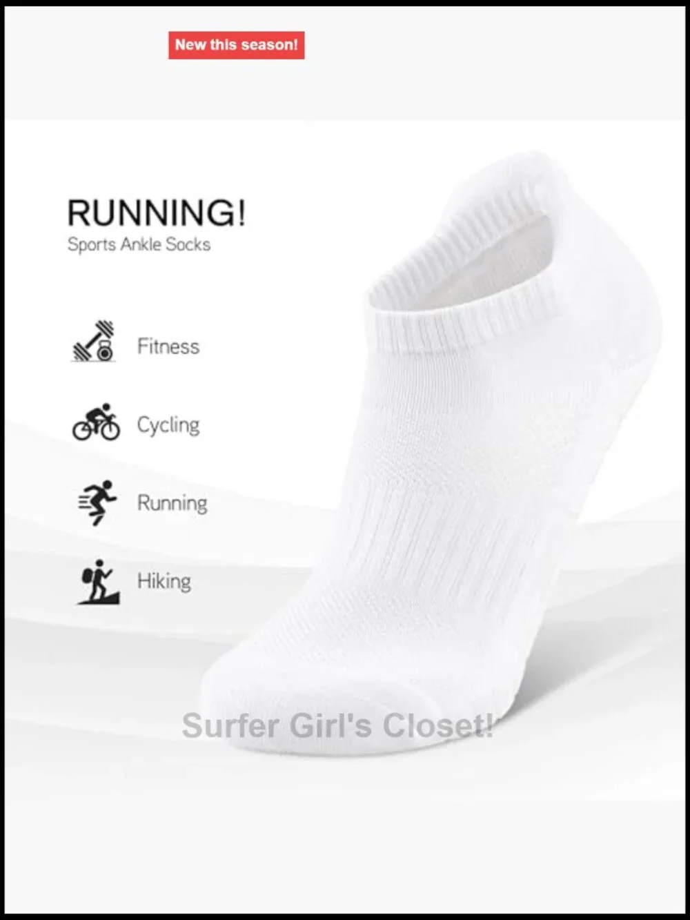Low Cut Athletic Ankle Socks - Cushioned, Anti-Blister Tab, 6 Pairs